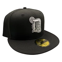 Detroit Tigers Black and White New Era 59FIFTY Fitted Hat