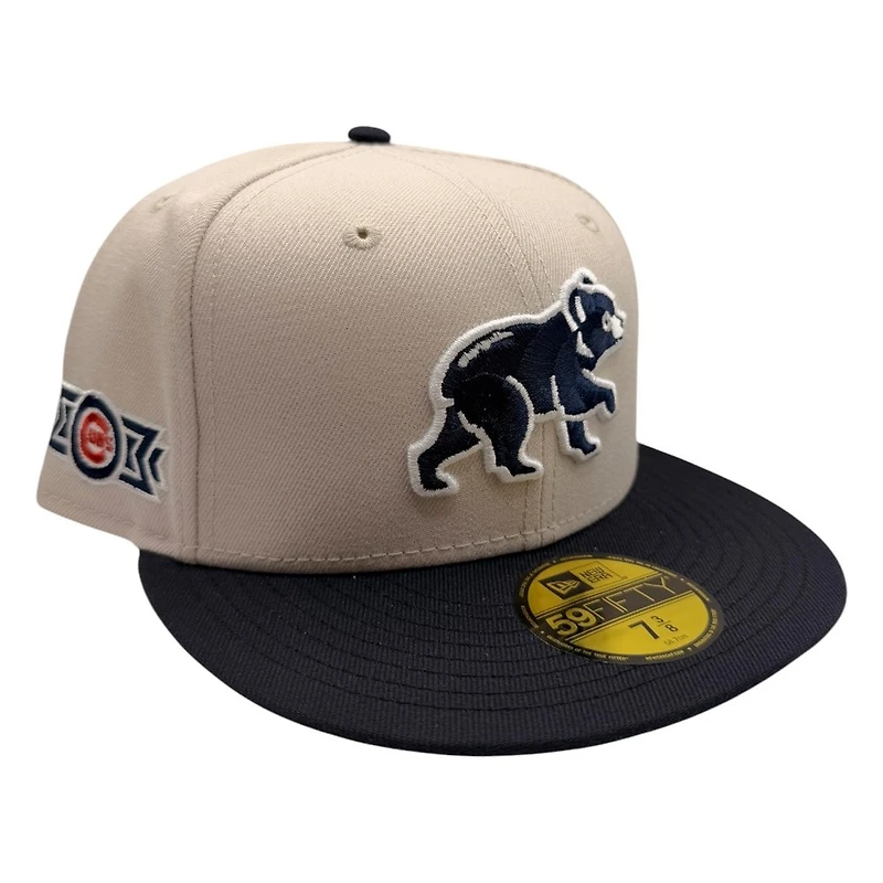 Chicago Cubs Stone and Navy New Era 59FIFTY Fitted Hat