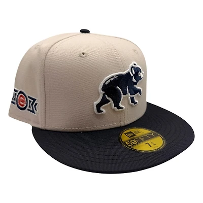 Chicago Cubs Stone and Navy New Era 59FIFTY Fitted Hat