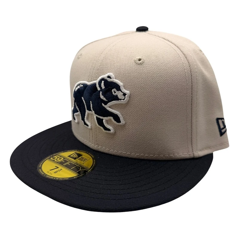 Chicago Cubs Stone and Navy New Era 59FIFTY Fitted Hat