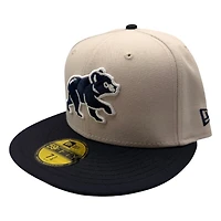 Chicago Cubs Stone and Navy New Era 59FIFTY Fitted Hat