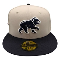 Chicago Cubs Stone and Navy New Era 59FIFTY Fitted Hat
