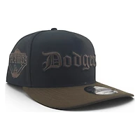Los Angeles Dodgers Black and Walnut Brown Back to Back World Series Champs Patch New Era 9FIFTY A-Frame Snapback Hat