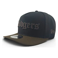Los Angeles Dodgers Black and Walnut Brown Back to Back World Series Champs Patch New Era 9FIFTY A-Frame Snapback Hat