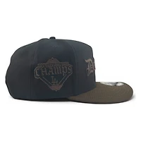 Los Angeles Dodgers Black and Walnut Brown Back to Back World Series Champs Patch New Era 9FIFTY A-Frame Snapback Hat