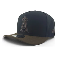 Los Angeles Angels Black and Walnut Brown 50th Anniversary Patch New Era 9FIFTY A-Frame Snapback Hat
