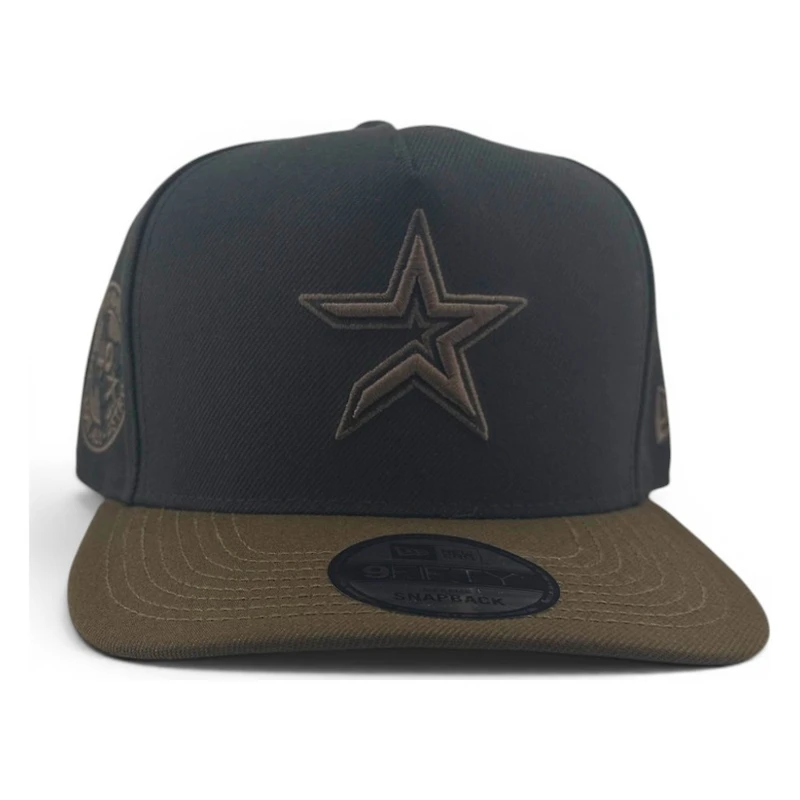Houston Astros Black and Walnut Brown 40th Anniversary Patch New Era 9FIFTY A-Frame Snapback Hat