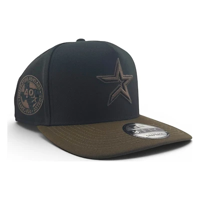 Houston Astros Black and Walnut Brown 40th Anniversary Patch New Era 9FIFTY A-Frame Snapback Hat