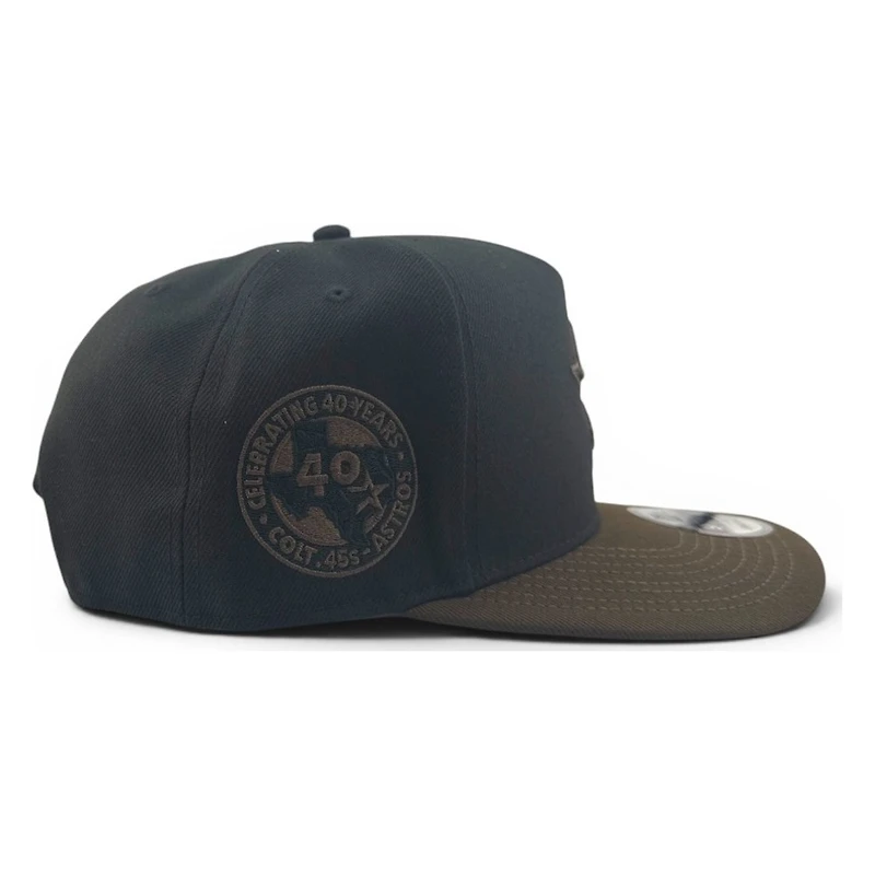 Houston Astros Black and Walnut Brown 40th Anniversary Patch New Era 9FIFTY A-Frame Snapback Hat