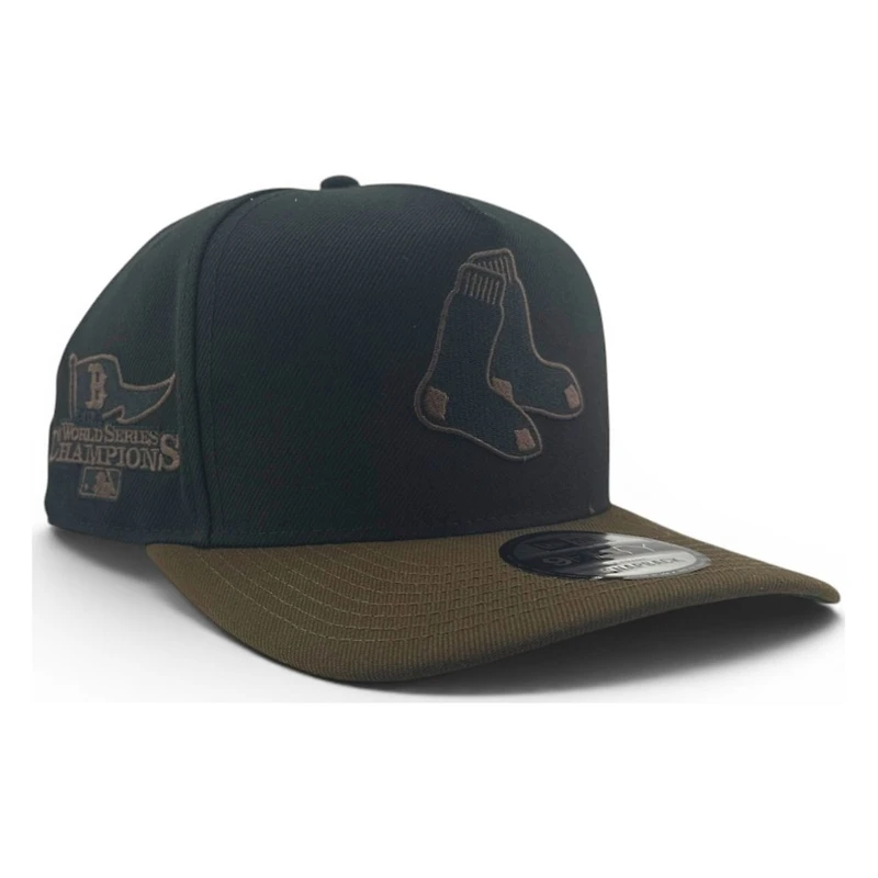 Boston Red Sox Black and Walnut Brown World Series Champions Patch New Era 9FIFTY A-Frame Snapback Hat