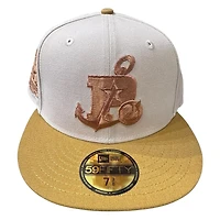 Stockton Ports Stone Grey Two Tone "Ports Penny" 20th Anniversary Patch New Era 59FIFTY Fitted Hat