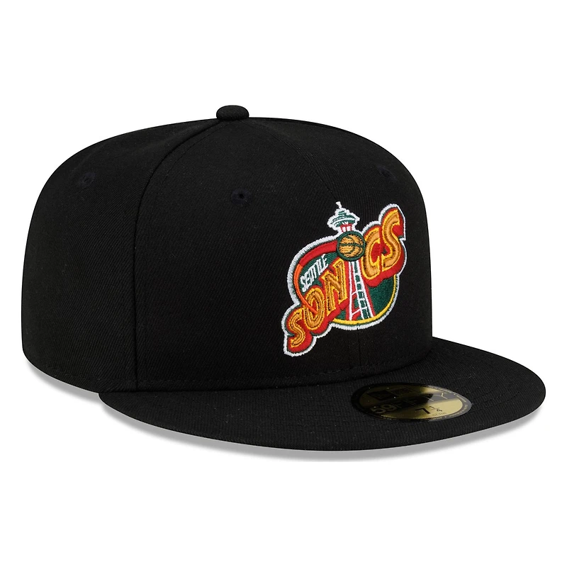 Seattle SuperSonics Black Hardwood Classics New Era 59FIFTY Fitted Hat