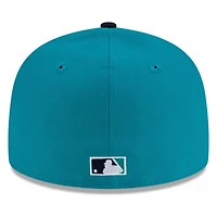 Seattle Mariners Teal and Navy Cream Trident Logo New Era 59FIFTY Fitted Hat