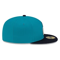 Seattle Mariners Teal and Navy Cream Trident Logo New Era 59FIFTY Fitted Hat