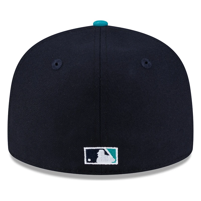 Seattle Mariners Navy and Teal M's Logo New Era 59FIFTY Fitted Hat