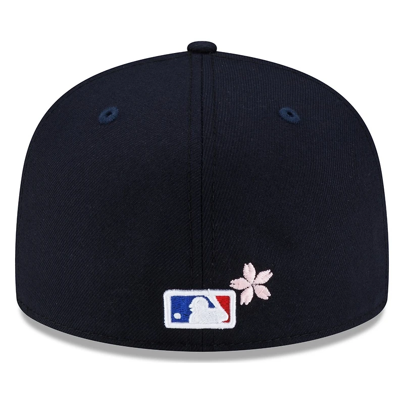 Seattle Mariners Navy Pink Blossom Flowers New Era 59FIFTY Fitted Hat