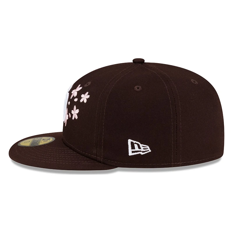 San Diego Padres Brown Pink Blossom Flowers New Era 59FIFTY Fitted Hat