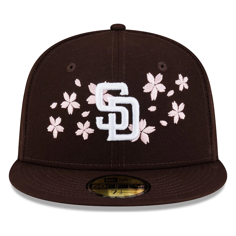 San Diego Padres Brown Pink Blossom Flowers New Era 59FIFTY Fitted Hat