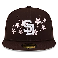 San Diego Padres Brown Pink Blossom Flowers New Era 59FIFTY Fitted Hat