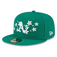Oakland Athletics Green Pink Blossom Flowers New Era 59FIFTY Fitted Hat