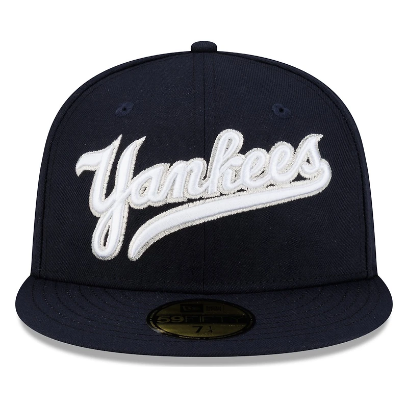 New York Yankees Navy Script Era 59FIFTY Fitted Hat