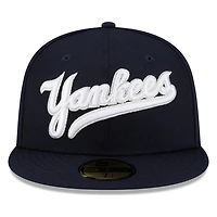 New York Yankees Navy Script Era 59FIFTY Fitted Hat
