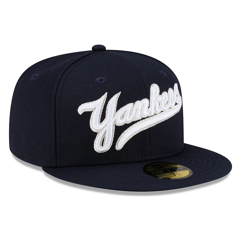 New York Yankees Navy Script Era 59FIFTY Fitted Hat
