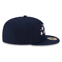 New York Yankees Navy Pink Blossom Flowers Era 59FIFTY Fitted Hat