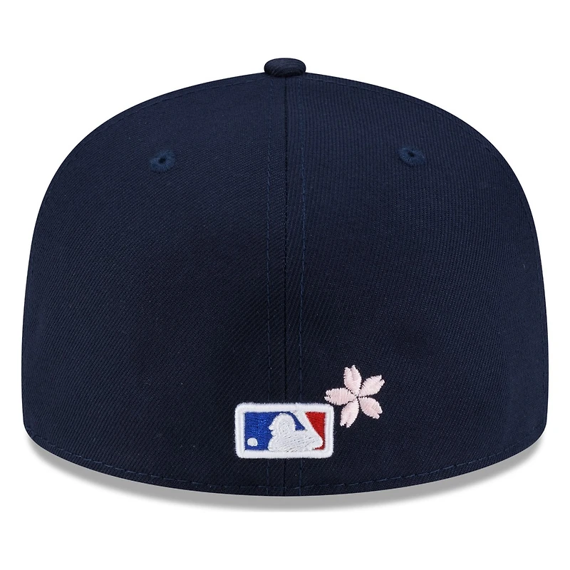 New York Yankees Navy Pink Blossom Flowers Era 59FIFTY Fitted Hat