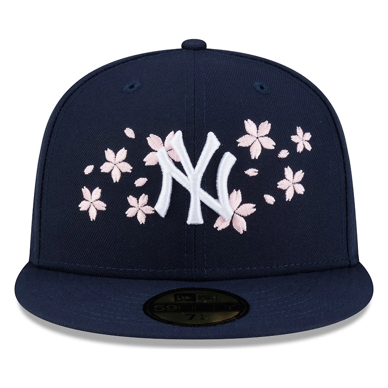 New York Yankees Navy Pink Blossom Flowers Era 59FIFTY Fitted Hat