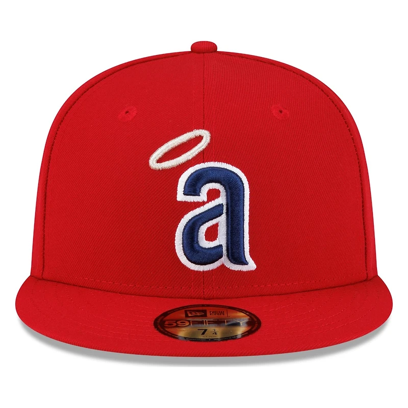 Los Angeles Angels Red Halo Logo New Era 59FIFTY Fitted Hat