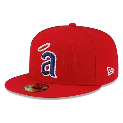 Los Angeles Angels Red Halo Logo New Era 59FIFTY Fitted Hat