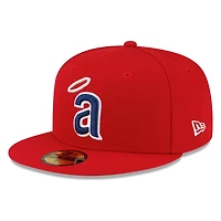 Los Angeles Angels Red Halo Logo New Era 59FIFTY Fitted Hat