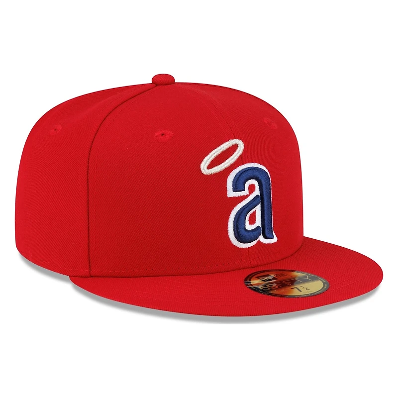 Los Angeles Angels Red Halo Logo New Era 59FIFTY Fitted Hat