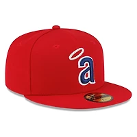 Los Angeles Angels Red Halo Logo New Era 59FIFTY Fitted Hat