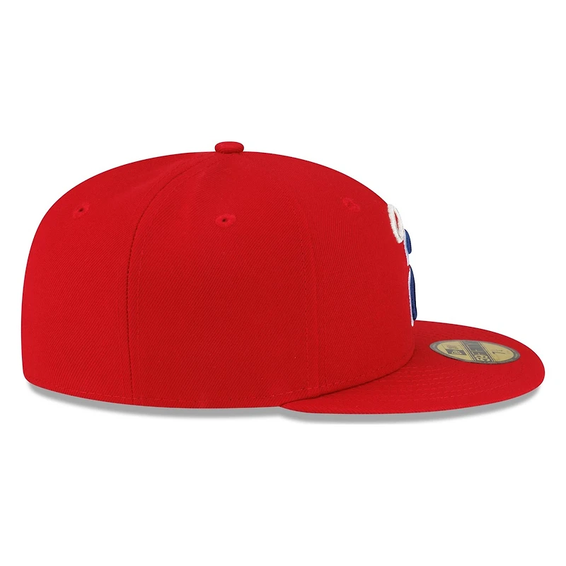 Los Angeles Angels Red Halo Logo New Era 59FIFTY Fitted Hat
