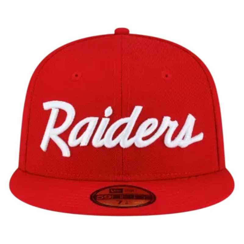 Las Vegas Raiders Red Script New Era 59FIFTY Fitted Hat