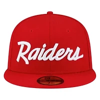 Las Vegas Raiders Red Script New Era 59FIFTY Fitted Hat