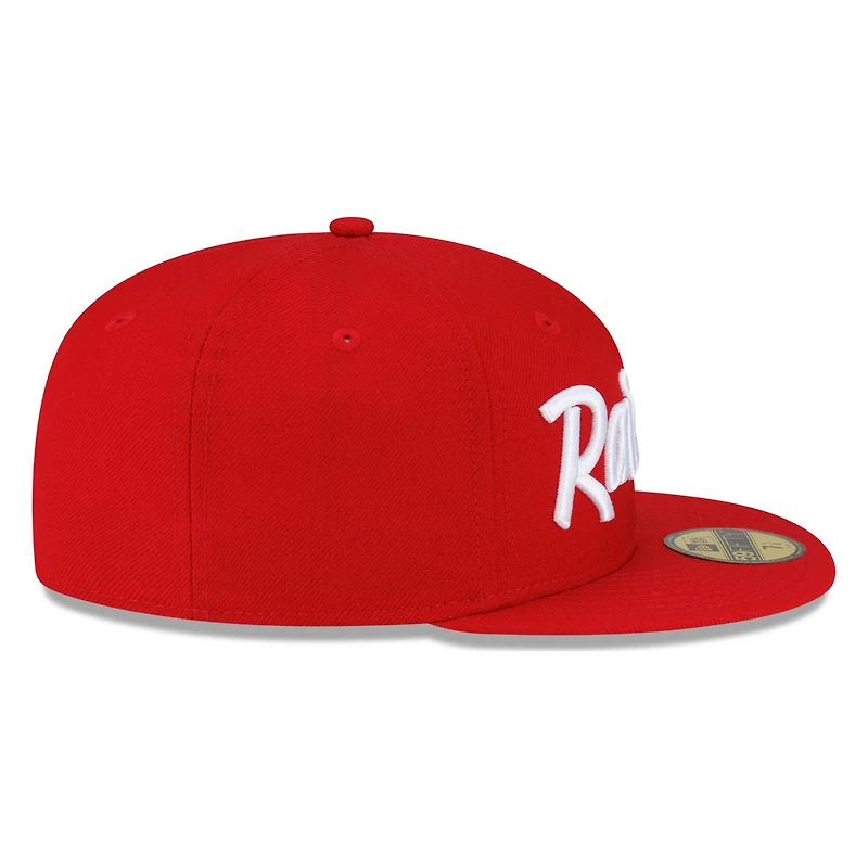 Las Vegas Raiders Red Script New Era 59FIFTY Fitted Hat
