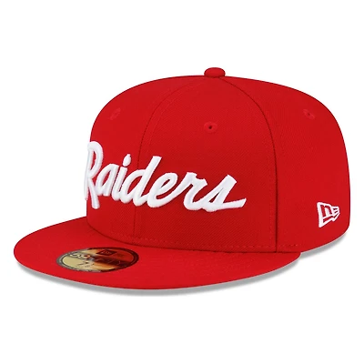 Las Vegas Raiders Red Script New Era 59FIFTY Fitted Hat