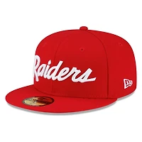 Las Vegas Raiders Red Script New Era 59FIFTY Fitted Hat
