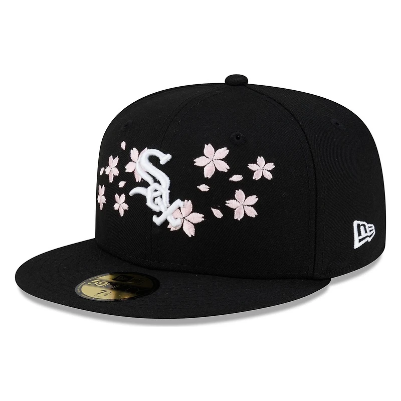 Chicago White Sox Black Pink Blossom Flowers New Era 59FIFTY Fitted Hat