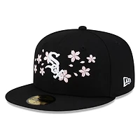 Chicago White Sox Black Pink Blossom Flowers New Era 59FIFTY Fitted Hat
