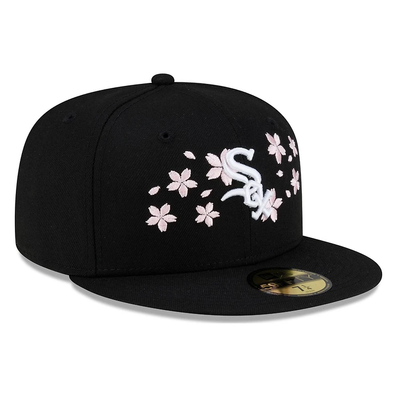 Chicago White Sox Black Pink Blossom Flowers New Era 59FIFTY Fitted Hat
