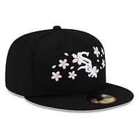 Chicago White Sox Black Pink Blossom Flowers New Era 59FIFTY Fitted Hat