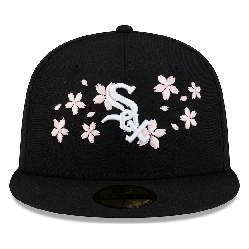 Chicago White Sox Black Pink Blossom Flowers New Era 59FIFTY Fitted Hat