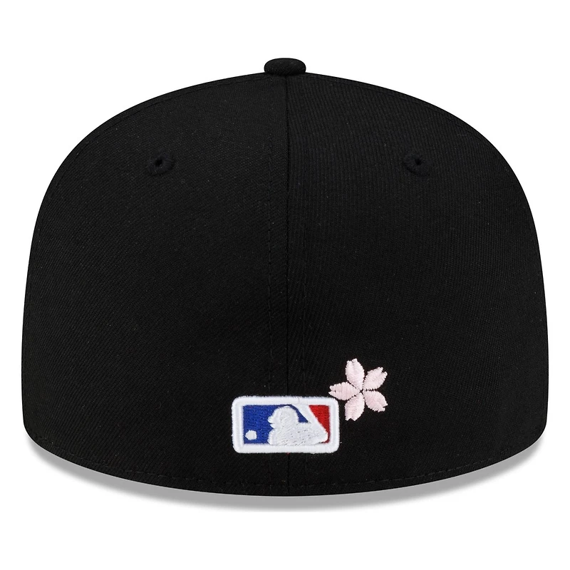 Chicago White Sox Black Pink Blossom Flowers New Era 59FIFTY Fitted Hat