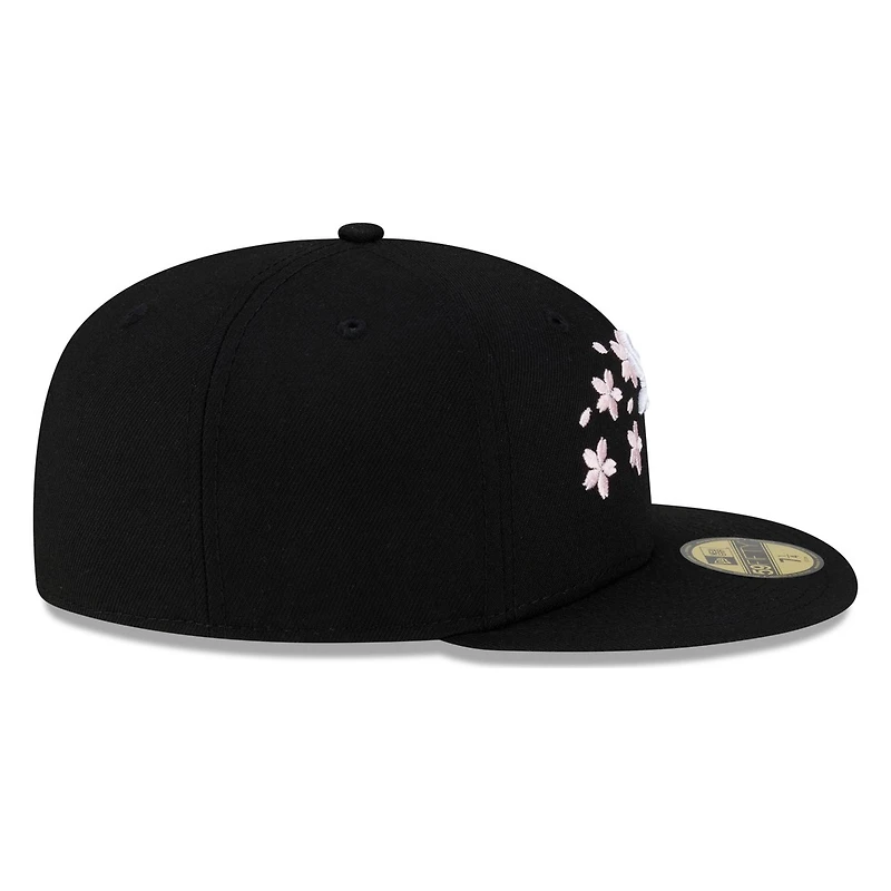 Chicago White Sox Black Pink Blossom Flowers New Era 59FIFTY Fitted Hat