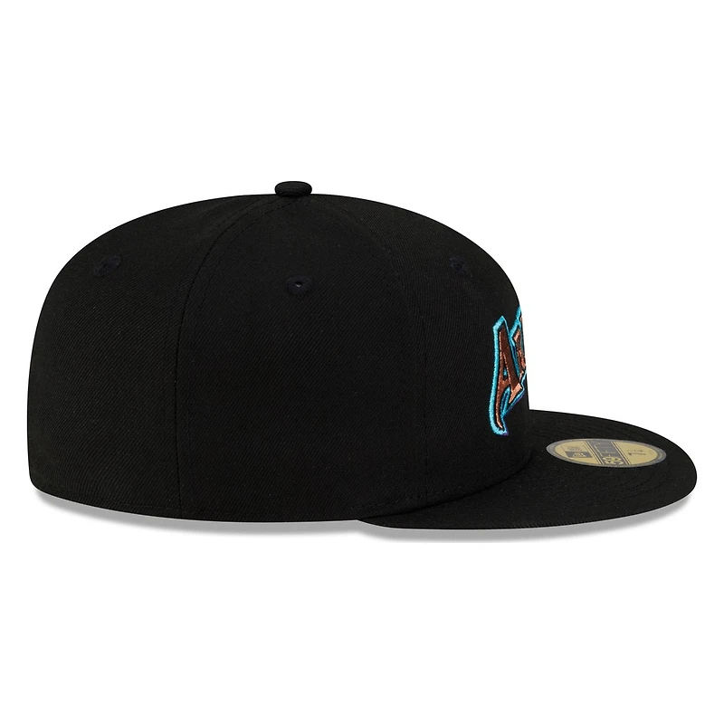 Arizona Diamondbacks Black Wordmark New Era 59FIFTY Fitted Hat