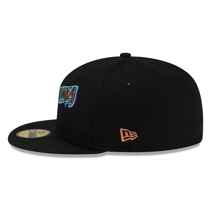 Arizona Diamondbacks Black Wordmark New Era 59FIFTY Fitted Hat